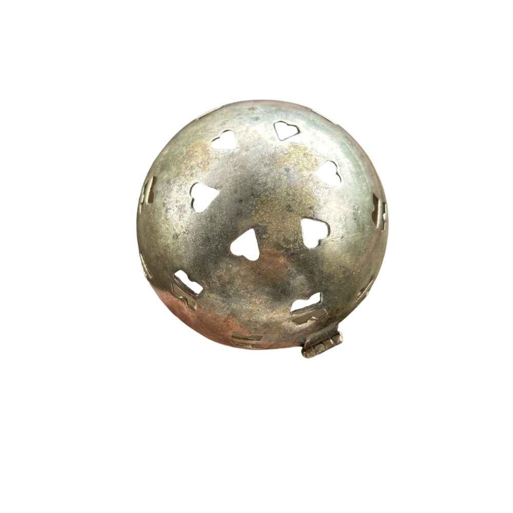 Vintage Silver potpourri Ball Orb Gift Box Ornament - Picture 2 of 9